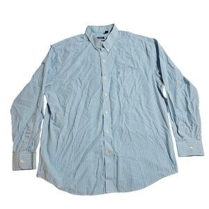 IZOD Premium Essentials Striped‎ Button Down Shirt Dress Casual XL